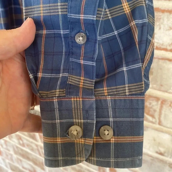Wrangler George Strait Collection Blue Plaid Western Shirt - Picture 6 of 9